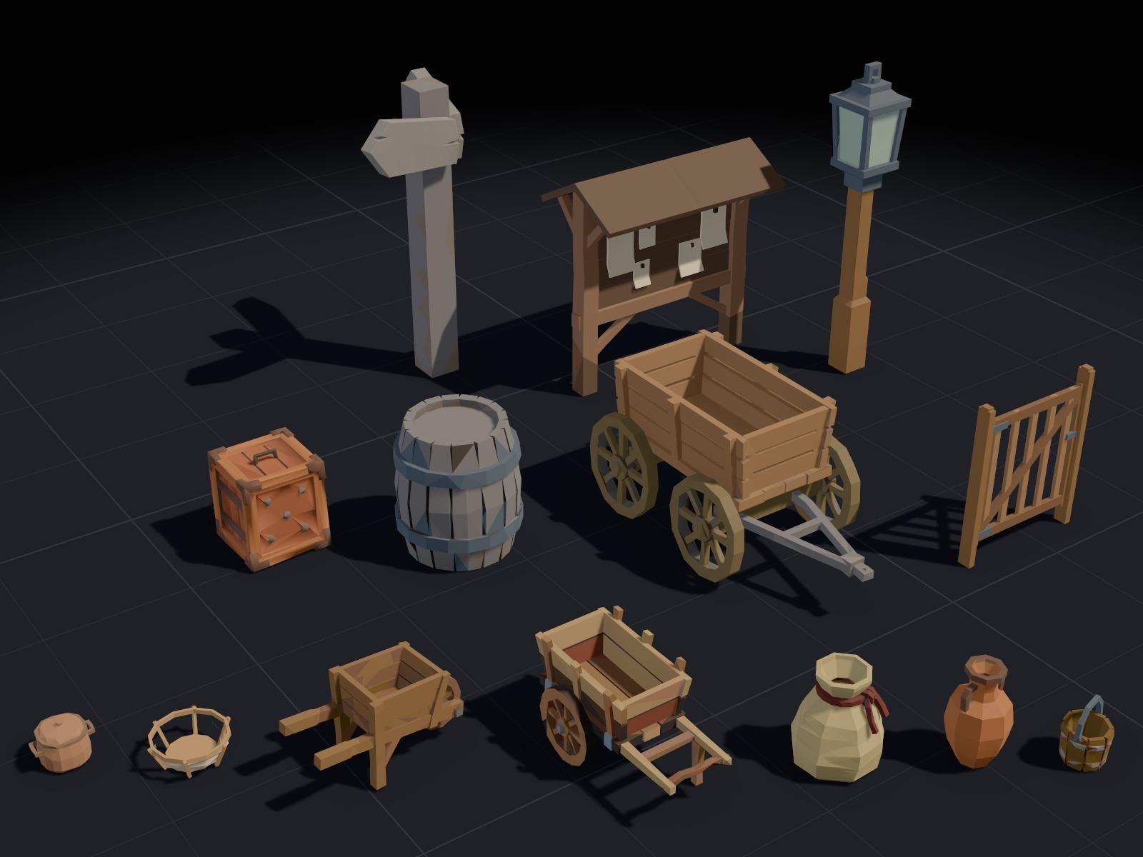 Some of the Props, Tools & Fencing models